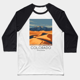 A Vintage Travel Illustration of the Great Sand Dunes National Park - Colorado - US Baseball T-Shirt